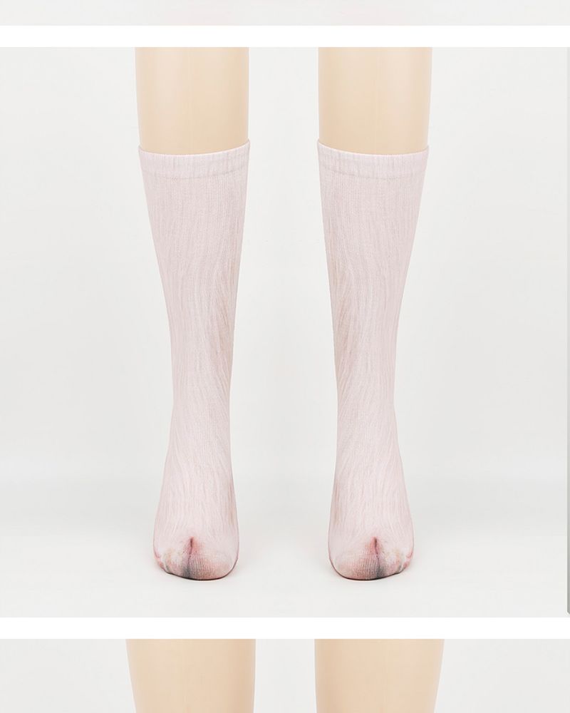 Socken mit 3D-Tierfüßen-Print, Socken mit Print für Erwachsene und Kinder, Socken im Tierstil mit Leoparden-Print_voghion.com