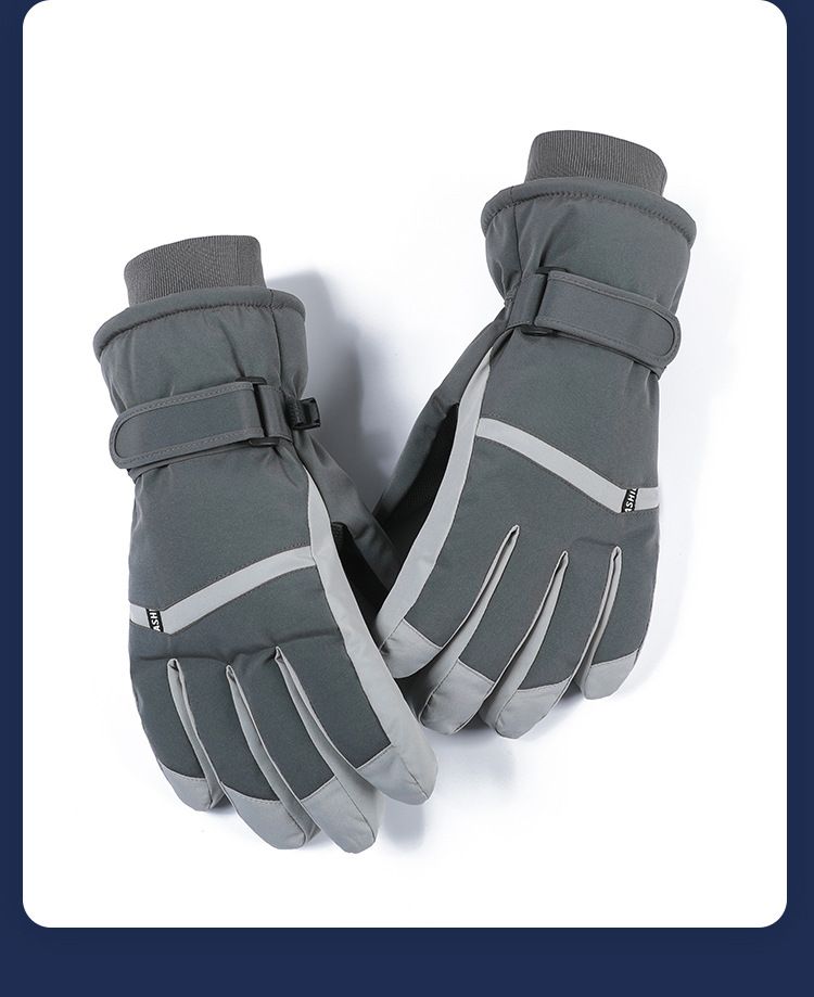 Ski Gloves Touch Screen Waproof Outdoor Sports Men And Women Warm Plus Velvet Thickened Riding Non-Slip Windproof_voghion.com