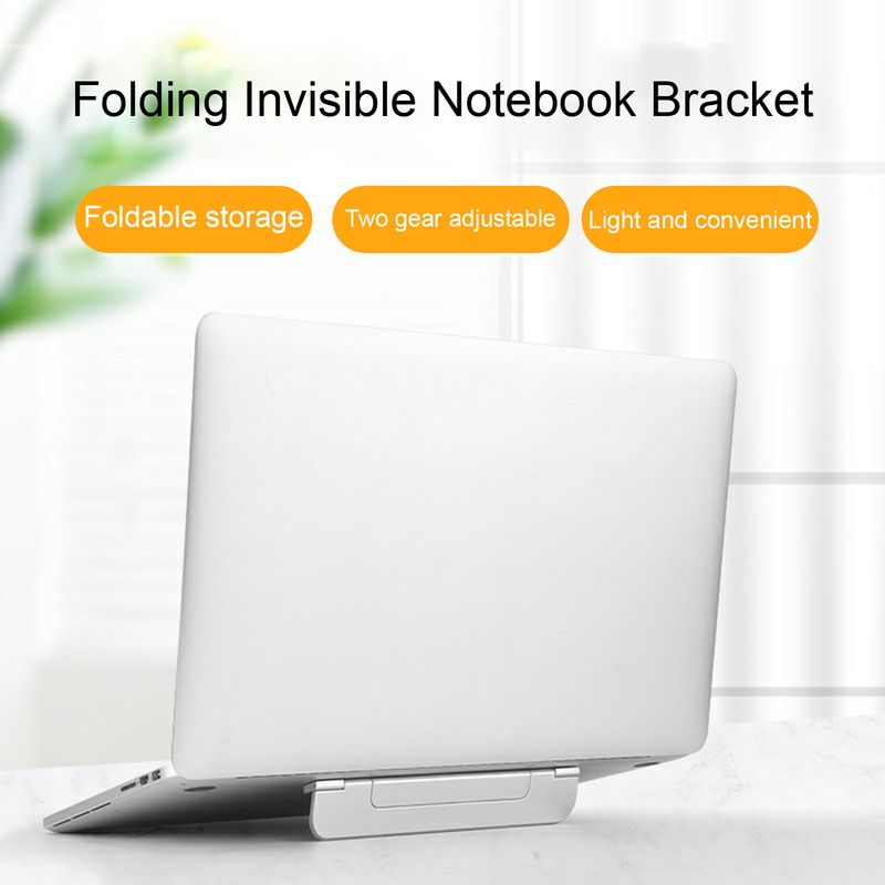 Basis Zwei Gänge Einstellbar Faltbar Starke Tragfähigkeit Solide Unterstützung Tragbarer unsichtbarer Laptop-Halterungsständer_voghion.com