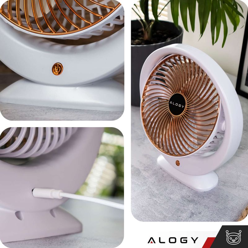 ACZT Stehtischventilator, leise, leistungsstark, klein, USB-C, 1200 mAh – Alogy – – –_voghion.com