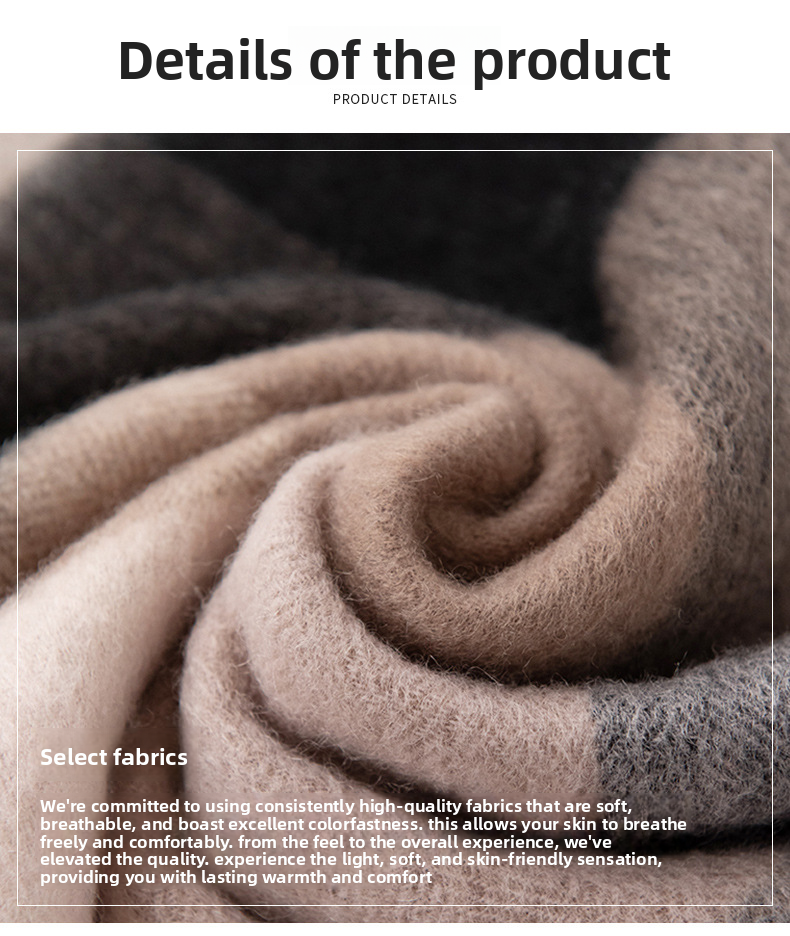 Sciarpa scozzese spessa autunno inverno 100% lana Atmosphere da donna versatile, calda e confortevole_voghion.com