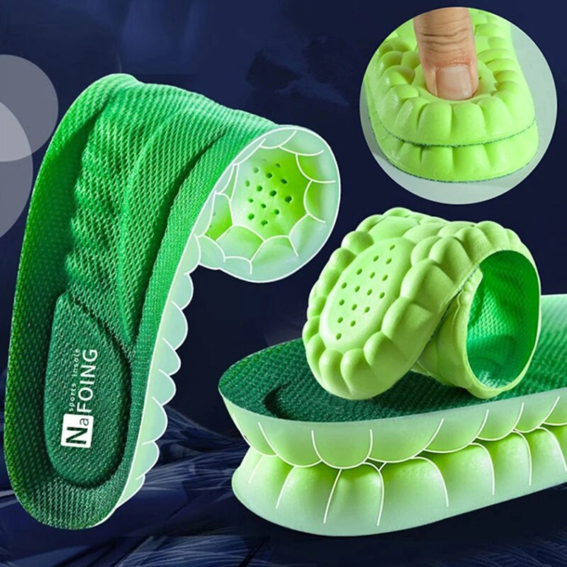 1pair Comfort Sport Breathable Insoles For Shoes Sole Rubber Cushion Running Shock-Absorbant Deodorization Soft Pad_voghion.com