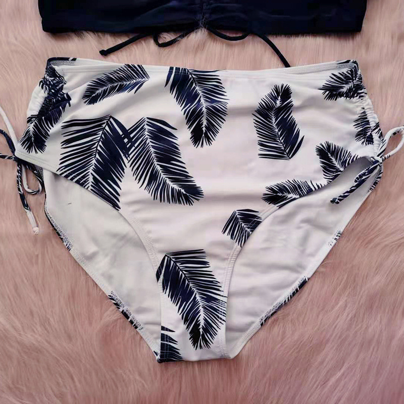 costume da bagno da donna a vita alta con reggicalze monospalla con volant e coulisse di grandi dimensioni diviso_voghion.com