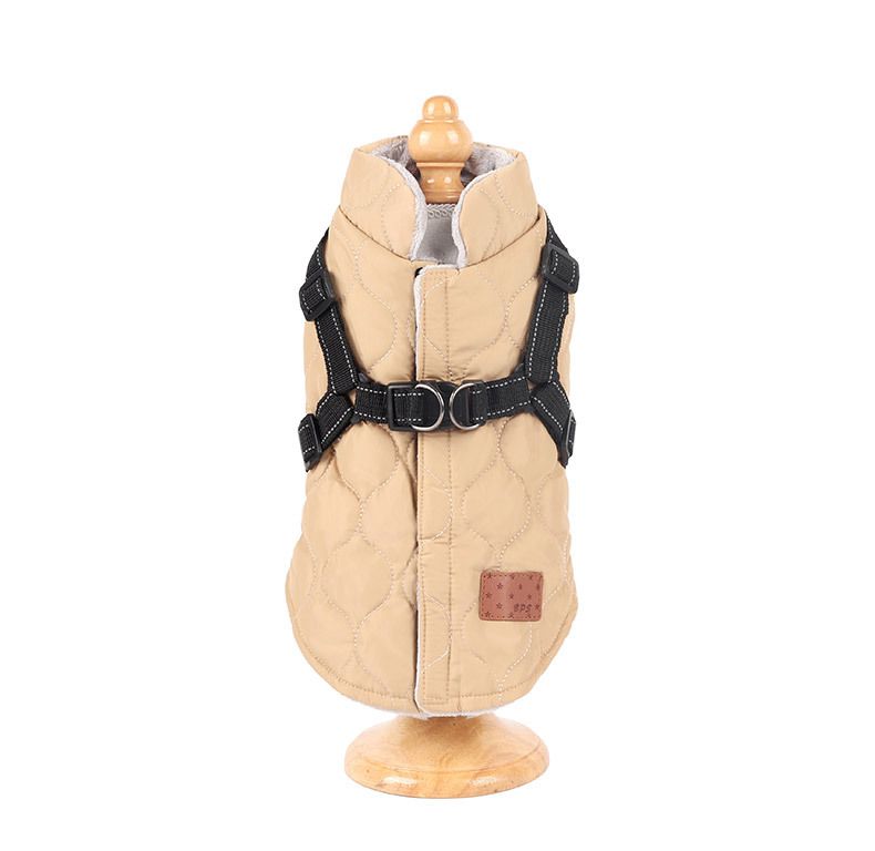 Nouveaux vêtements pour animaux de compagnie automne et hiver, manteau en coton épais, gilet de traction pour petit chien de deux pieds_voghion.com