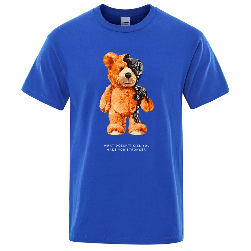 T-Shirt für Herren, kurzärmelig, Teddybär, zeigt Ihnen, was ich wirklich bin, wie T-Shirt, übergroße Baumwolle, modisch, lässig_voghion.com