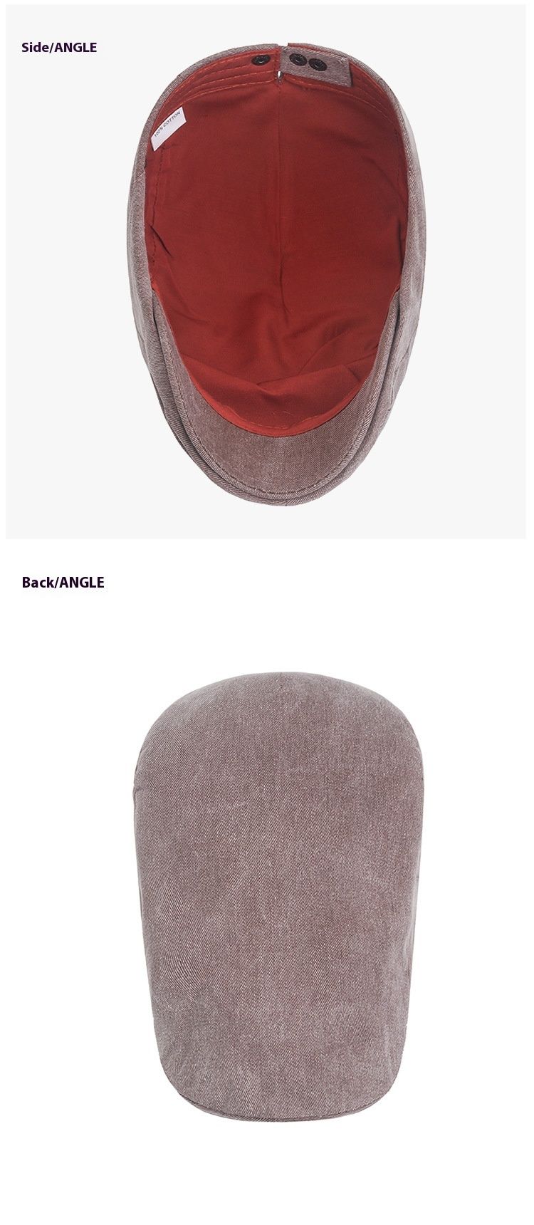 Baskenmütze für Herren aus gewaschenem Twill für Frühling und Sommer, getragene Entenschnabelmütze, schlichte Damenmütze aus leichter Baumwolle_voghion.com