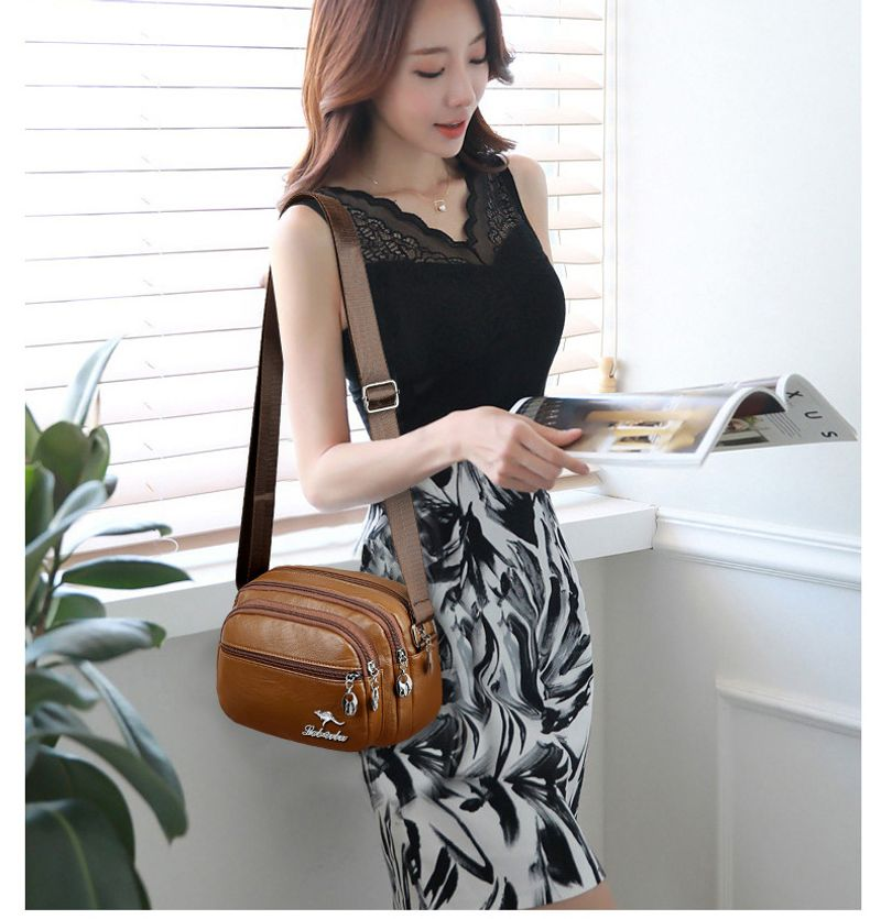 Mulheres PU Ombro Multi-camada Meia-idade Messenger Crossbody Bag Bolsas de marca Bolsa lateral fofa_voghion.com