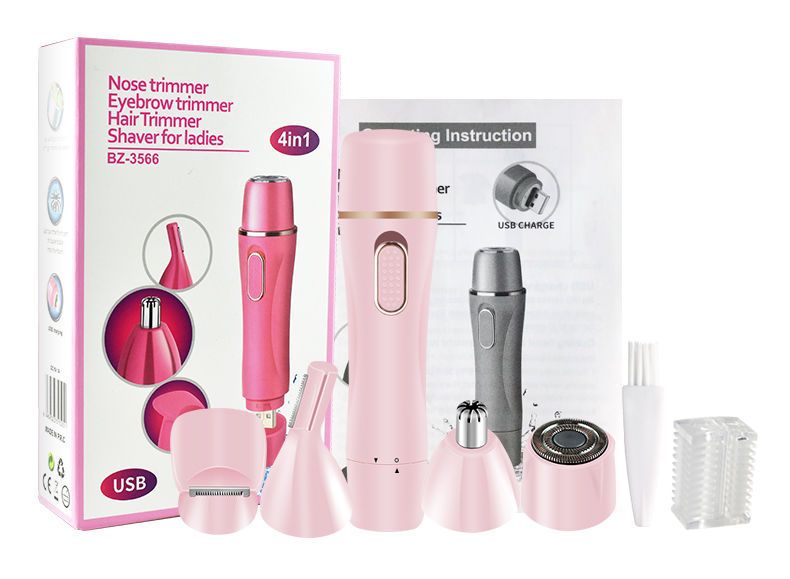 Epilator Nyt produkt Multifunktionel barbermaskine USB-opladning Kvinders elektrisk øjenbrynstrimmer Bakkebaarde næsehårstrimmer Læbehåring Armhule_voghion.com