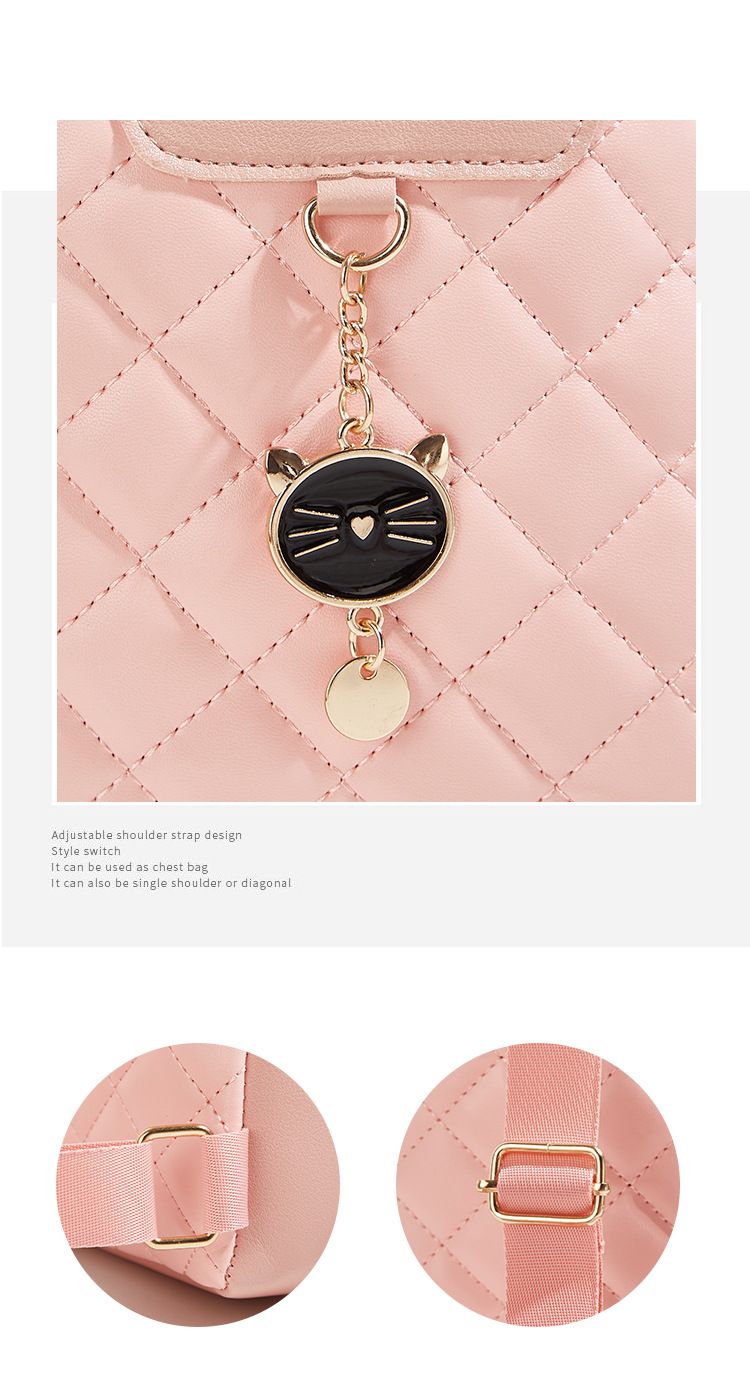 Women's 2024 New Women's Leather Diamond Chest Versatile Shoulder Bag_voghion.com