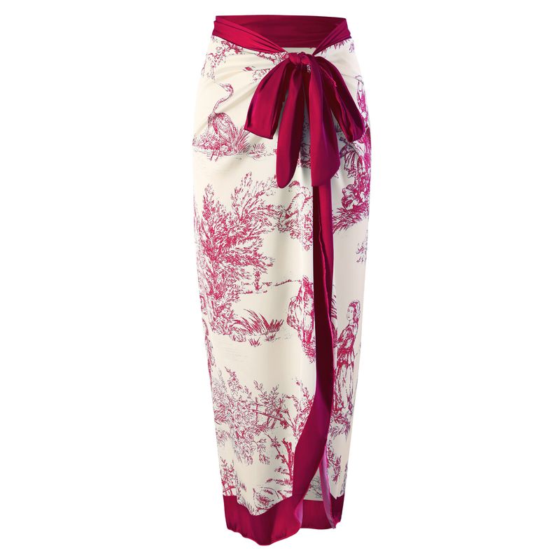 Roupas femininas Maiô de uma peça Feminino justo justo fino retrô protetor solar saia longa maiô de duas peças de primavera quente_voghion.com