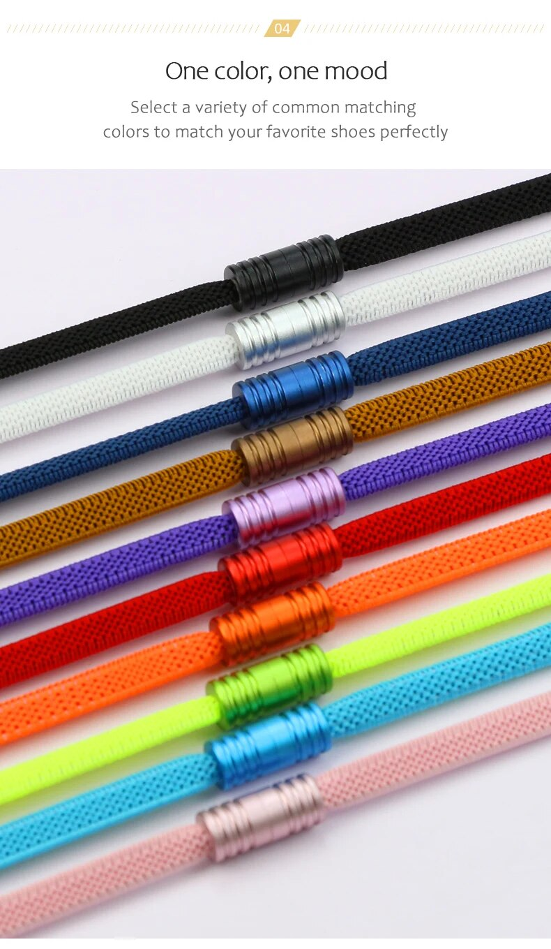 Lacci elastici con chiusura in metallo Scarpe senza lacci per scarpe da ginnastica per bambini e adulti Lacci pigri Taglia unica per tutte le scarpe_voghion.com