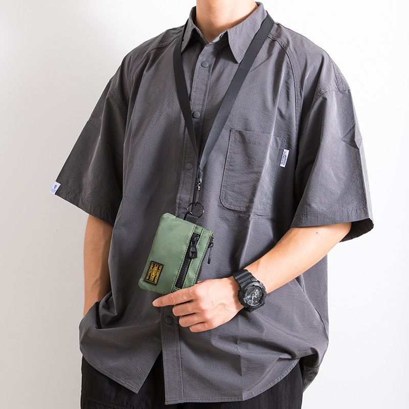 Borsa a tracolla unisex piccola, alla moda, casual, versatile, in tessuto Oxford, stile da lavoro, portamonete, semplice, portachiavi, borsa per carte_voghion.com