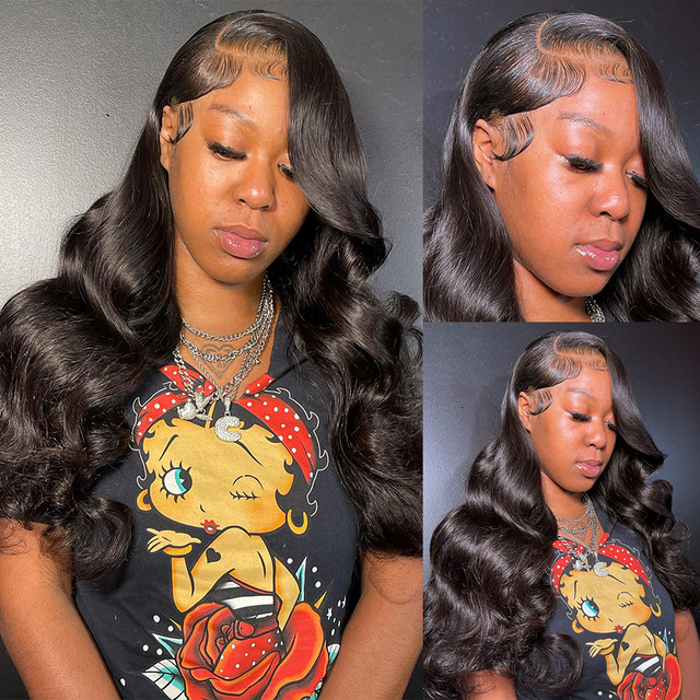 13x6 HD Transparente Body Wave Lace Front Human Hair Wigs 180% Brasileiro Remy 30 Polegadas Molhado E Ondulado 360 Lace Frontal Wig Para Mulheres_voghion.com