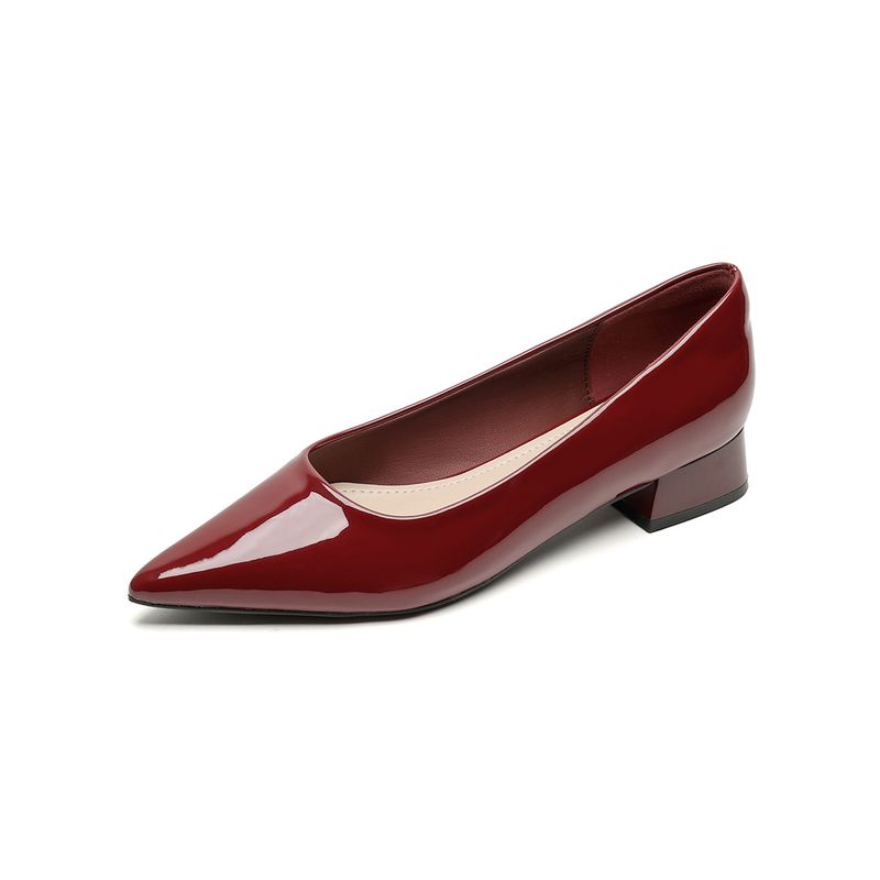 Pointed Single Shoes Women's Light Mouth Thick Heel High Heels One Pedal Black Commuter Work Shoes_voghion.com
