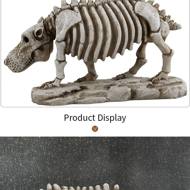 Unique Skull Animal Skeleton Specimen Hippo Ornament Halloween Desktop Decoration_voghion.com