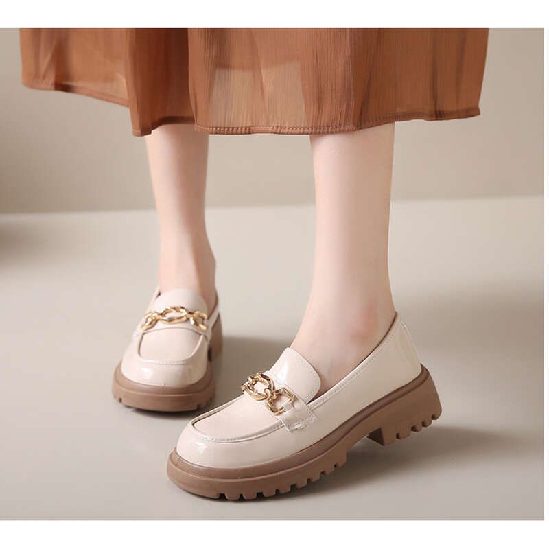 new Spring And Summer Women's Thick Bottom Lace-up Single Shoes Spring And Autumn Hundred With British Small Leather Shoeses_voghion.com