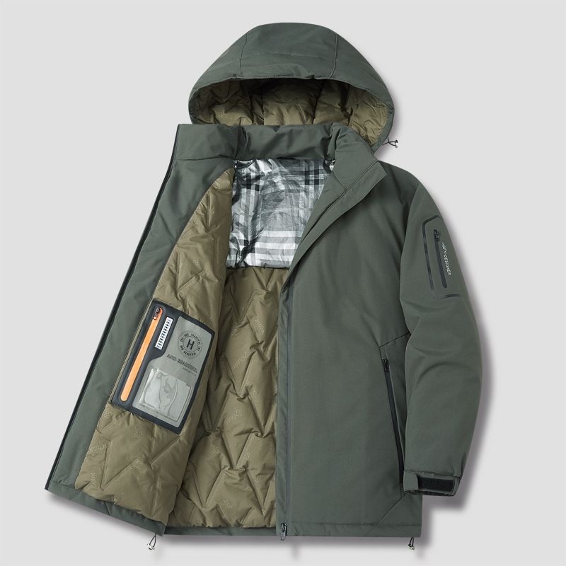 Winter For Men, Plus Size Loose Casual Cotton Trendy Hooded Sports Puffer Jacket, Graphene Thermal Jacket_voghion.com
