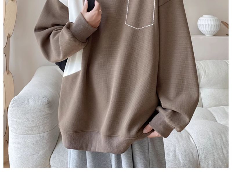 Schweres Herren-Sweatshirt mit Rundhalsausschnitt – Minimalistisches Design mit überschnittenen Schultern und Seitentaschen (M-3XL, knitterfrei, unverzichtbar für die Streetwear)_voghion.com