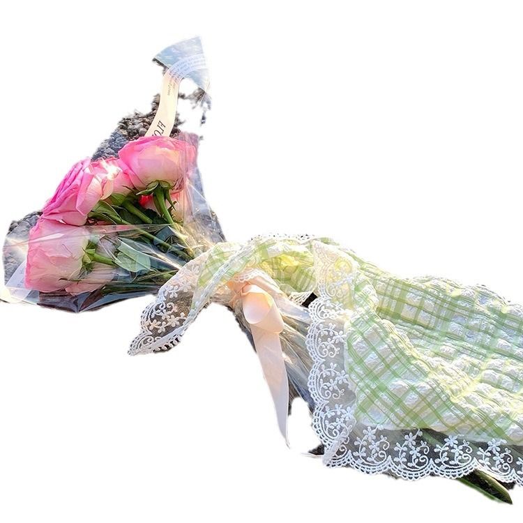 Spring Green Summer Thin Hair Band Head Wrap French Style Lace Triangle Scarf For Women_voghion.com