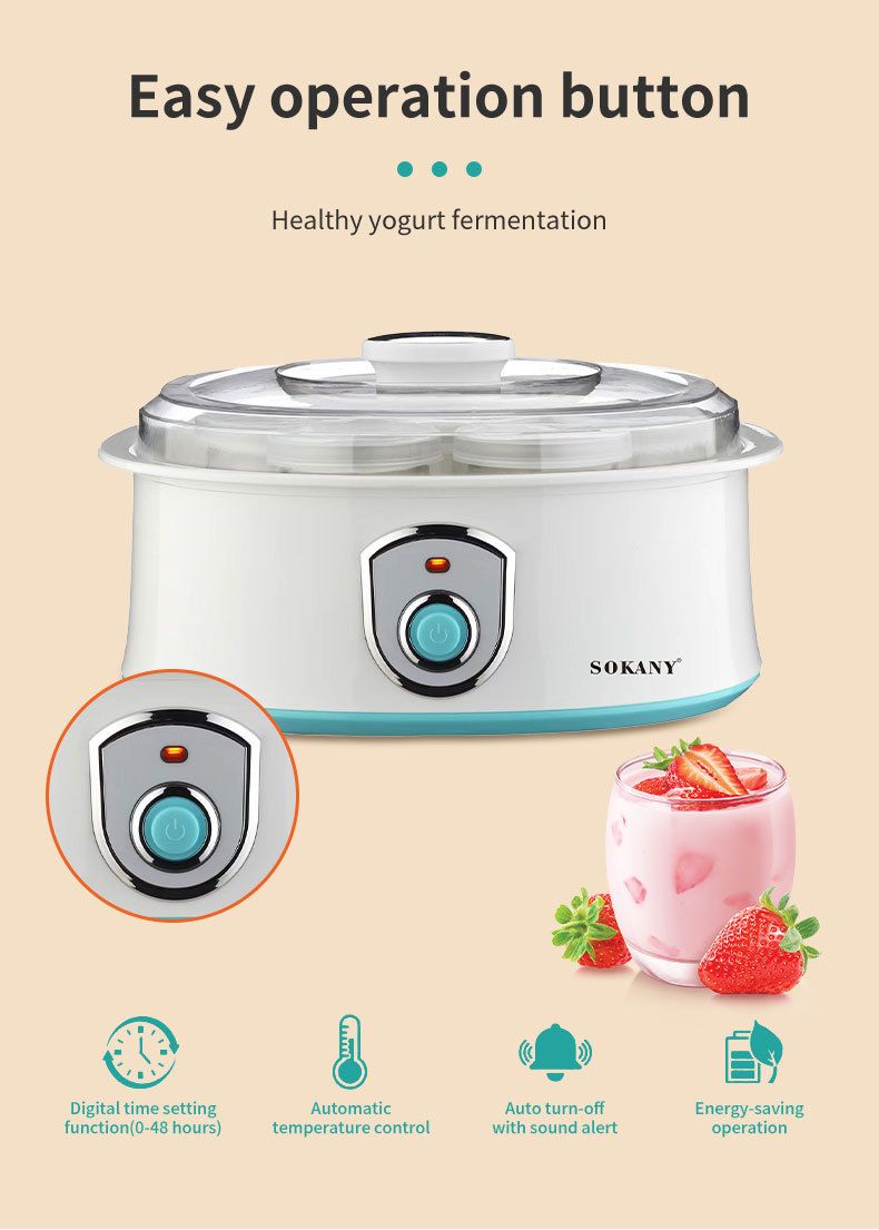 EU 7-Cup 1200ML Ice Cream Maker - Milkshake Jam Yogurt Pudding Machine_voghion.com