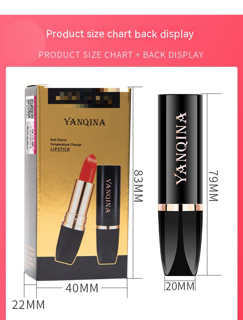 YANQINA carotene red cherry color changing moisturizing, fading, non staining cup waterproof lipstick_voghion.com