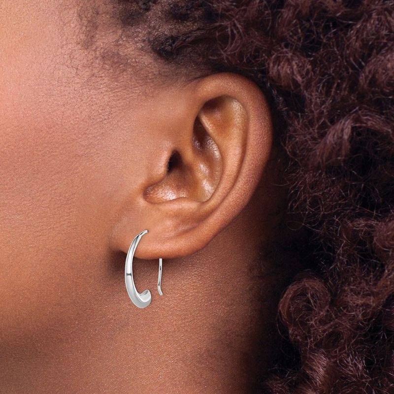 Sterling Silver Rhodium-plated Threader Dangle Earrings_voghion.com