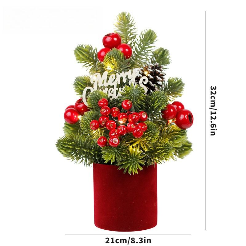 Christmas Decorations INS Nordic Style Led Pine Cones Nobelson Mini Christmas Tree, Tabletop Ornaments_voghion.com