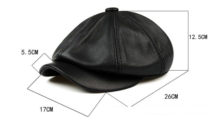 Nieuwe aankomsten Hoeden Heren 2024 Winter 100% Echt Leer Warme Muts Mannelijke Baret Schilder Boina Koeienhuid Achthoekig Hoge Kwaliteit Streetwear_voghion.com
