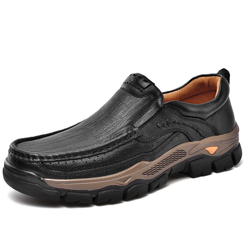 New Top Layer Cowhide Casual Leather Hiking Low-Top Men's Shoes Size 38-45_voghion.com