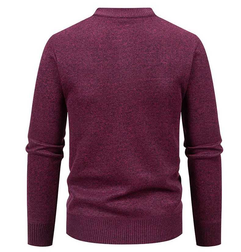 Cardigan in velluto e abbigliamento da uomo, cardigan in maglia con fodera in pile - Pullover oversize alla moda e comodo con collo alto per l'inverno_voghion.com