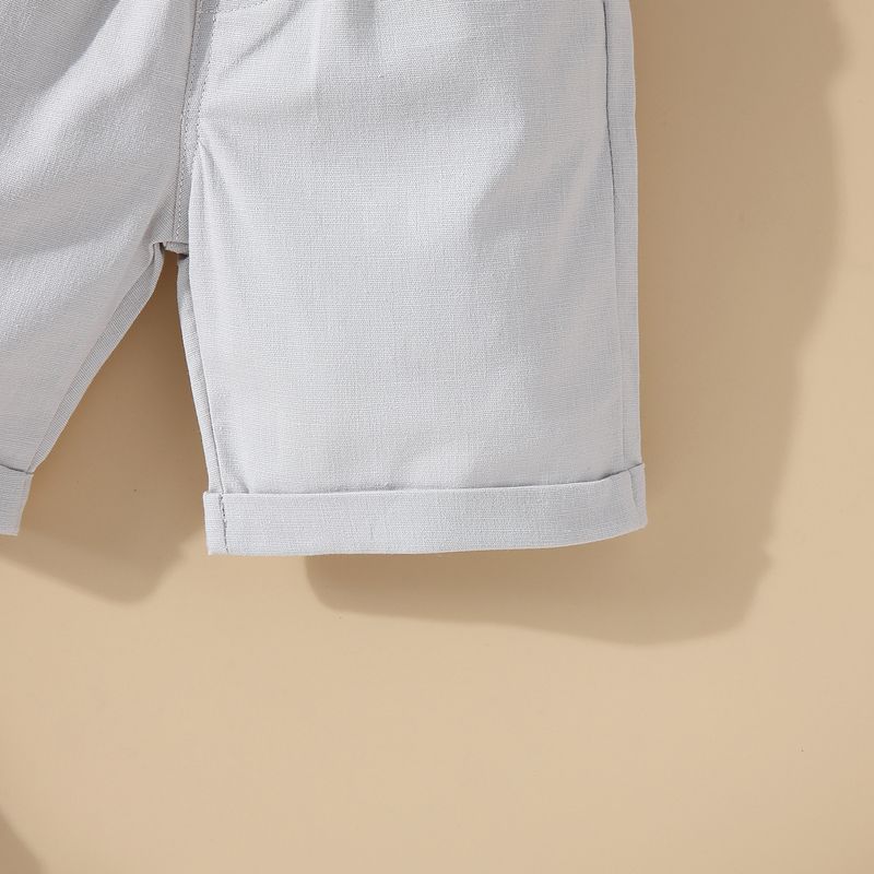 Mother & Kids New style boy baby gentleman bow tie bib shorts suit summer baby British style romper short sleeve two-piece suit_voghion.com