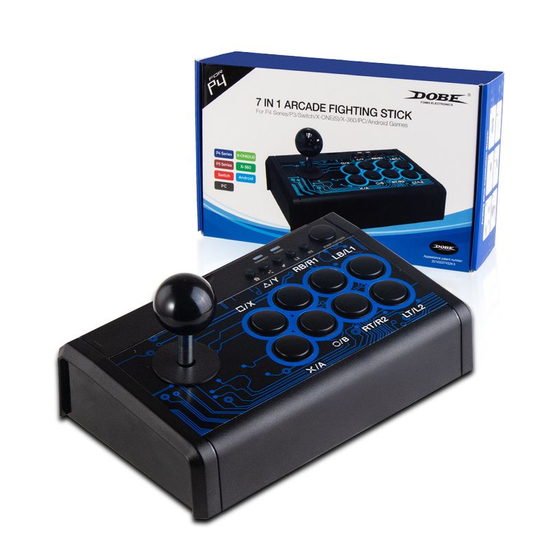 7 IN 1 PS5 USB Wired Arcade Fighting Stick Joystick Metal Base Fir PS4/ SWITCH/P3/PC/Android Series/XBoxOne(S)/360 Controller_voghion.com