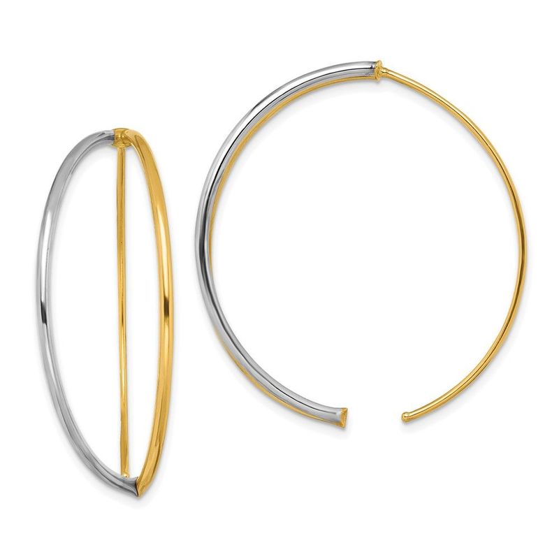 14K W/Rhodium Large Dangle Threader Earrings_voghion.com