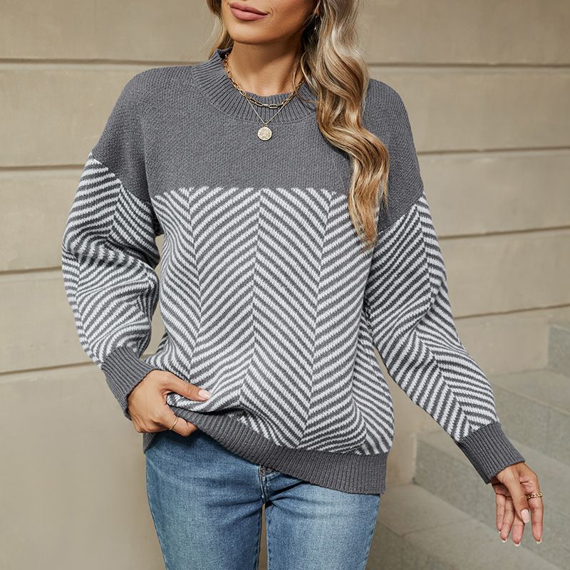 Halloween Dark Wind Loose Pullover Sweater Solid Color Strap Long Sleeve Knitted Sweater_voghion.com