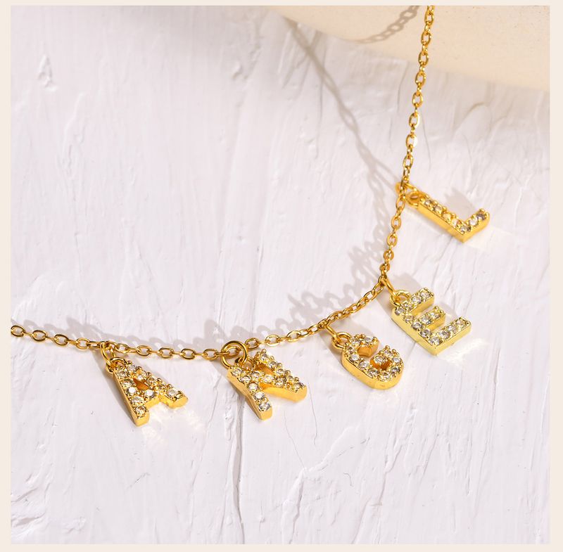 2025 Nuovi arrivi Collana personalizzata con nome per donna, Collana con ciondolo con lettera iniziale in zircone, Gioielli all'ingrosso in acciaio inossidabile_voghion.com
