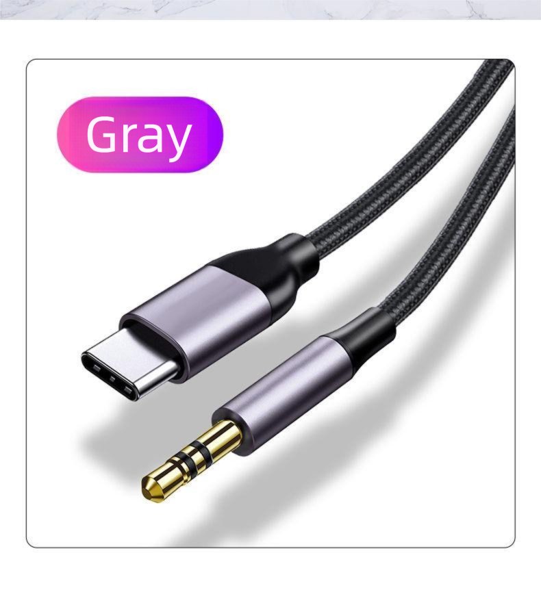 Compatibel met Vivo X100 Huawei Mate50 telefoon Type-C naar 3,5 mm auto AUX digitale decodering audiokabel_voghion.com