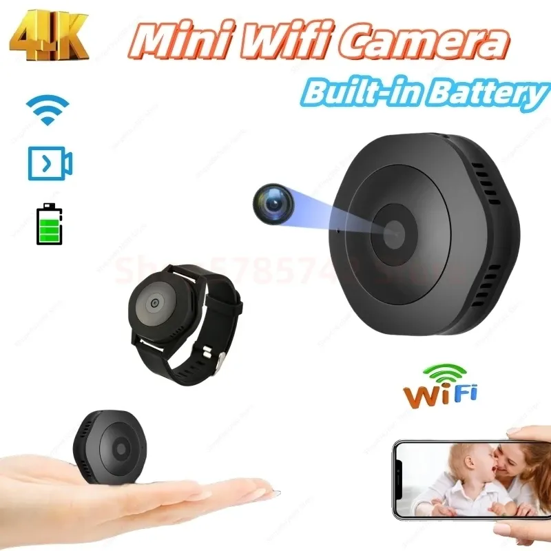 Mini cámara Wifi 4K 1080P HD Visión nocturna Cámara web IP inteligente para el hogar Vigilancia remota Micro videocámaras Portátil Invisible_voghion.com