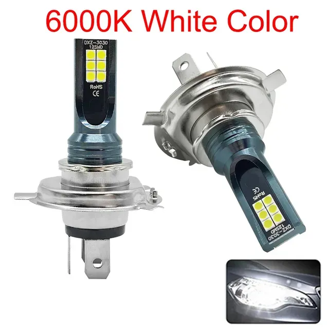 2 adet H4 H7 LED Far H11 H8 H9 H10 H1 H3 Araba Sis Ampulleri 9005 9006 Otomatik Sürüş Koşu Lambaları 12000LM 80 W 12 V_voghion.com