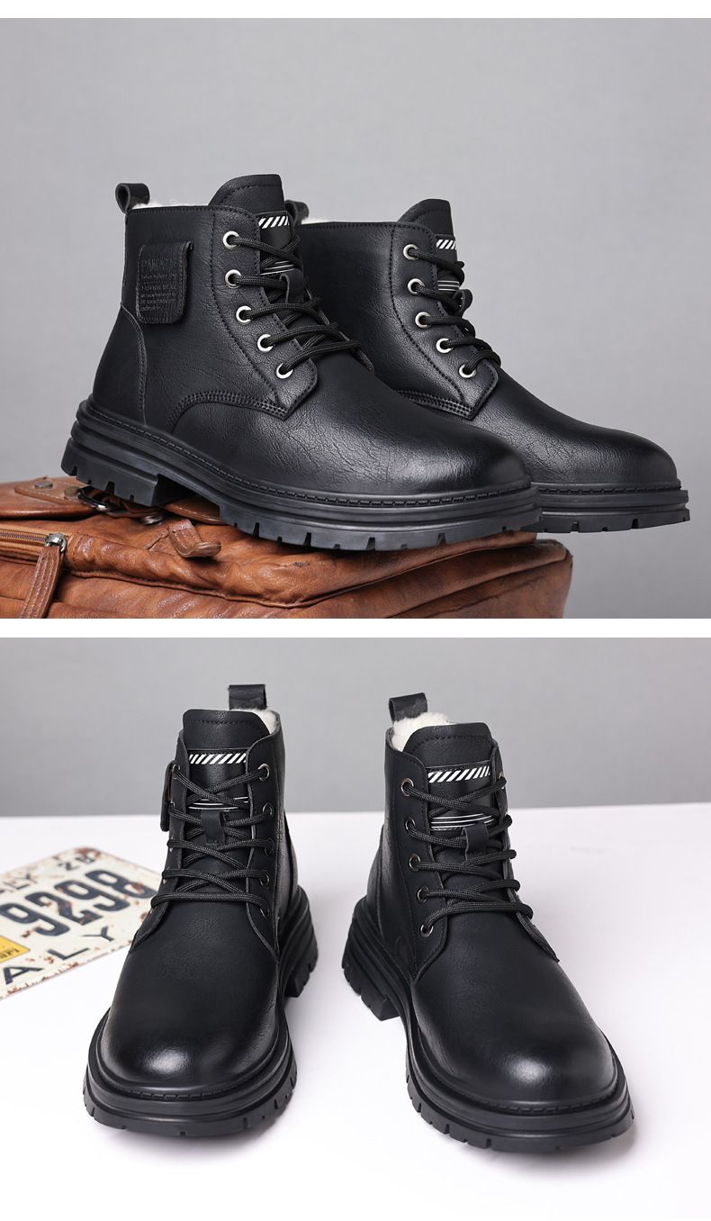 Baumwollschuhe neue Herren Freizeitschuhe plus Samt warme Trend All Match Arbeitsstiefel Herrenschuhe_voghion.com