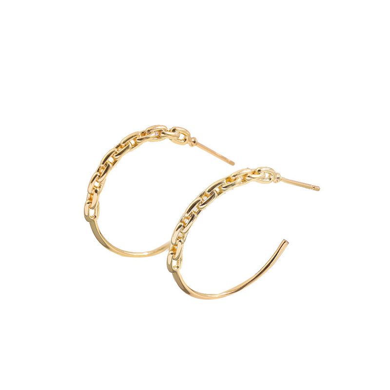 Popular Design Geometric Twisted Earrings Net Celebrity C Shaped Earrings Matte Earrings_voghion.com