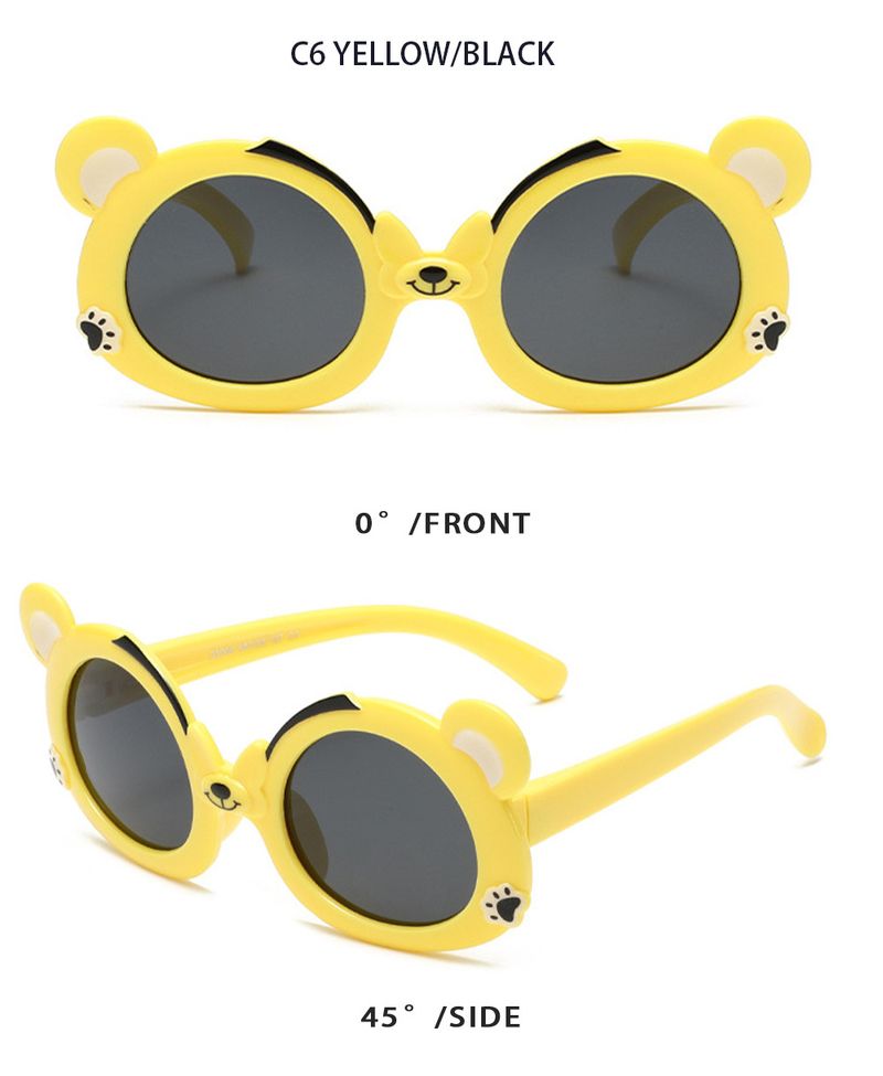 Weiche Silikon-Sonnenbrille mit Cartoon-Bär – UV-Schutz und polarisiert (Unisex für Kinder und Erwachsene, High-End-Komfort)_voghion.com