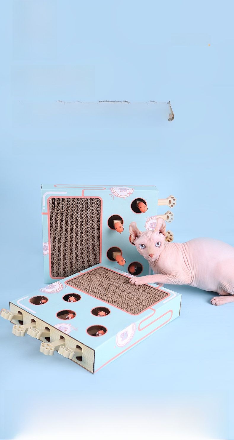 Giocattolo per gatti Whack-a-mole, tiragraffi in carta ondulata, giocattolo per gatti, giocattolo multifunzionale per gatti, accessori per gatti_voghion.com