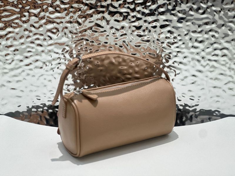 【Wujiu】2025 New Pencil Case Top Layer Cowhide High-End Cylinder Bag Women Genuine Leather Handbag Crossbody_voghion.com