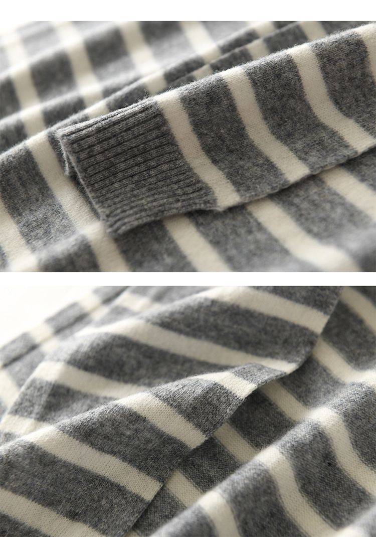 Sciarpa da donna in maglia con tracolla in lana primaverile e autunnale, stanza climatizzata con camicia, scialle a righe sovrapposte_voghion.com