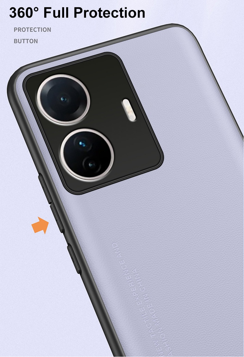 Vivo T1 Pro 5G T2 Arka Kapak Mat Silikon Tam Kamera Koruma Kılıfı Vivo T1X T2X C İçin Lüks Deri Telefon Kılıfı_voghion.com