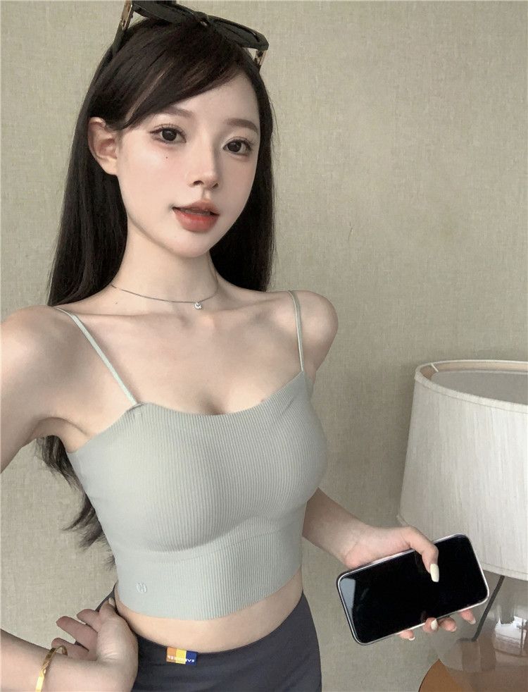Beauty Back Ice Silk Outer Wear One-Piece Sleeveless Camisole_voghion.com