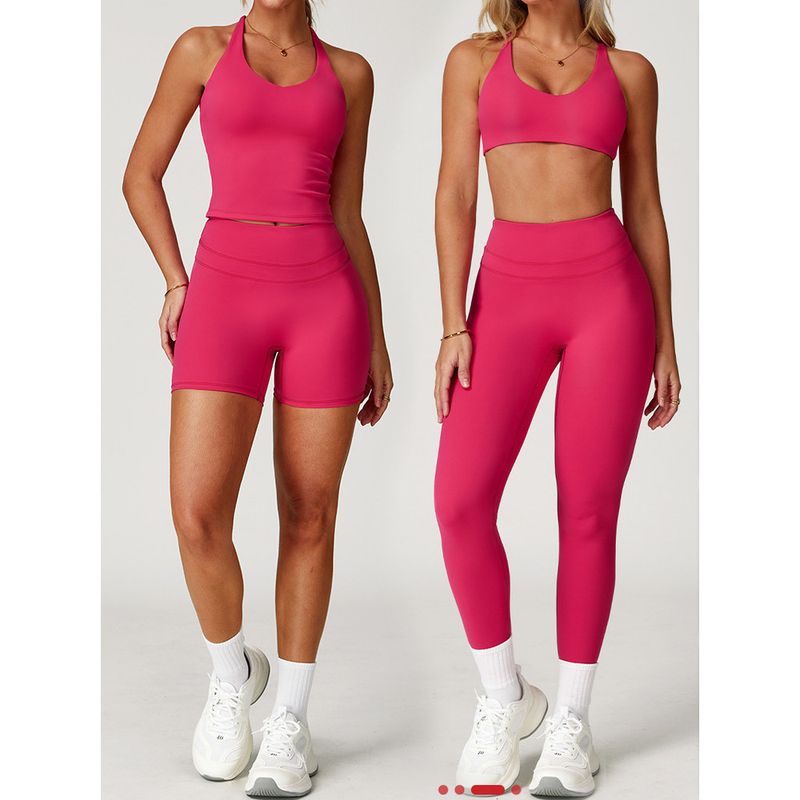 Zechuang Brushed Tight Yoga Elastic High Waist Fitness Clothing For Women Running Sports Set 8863_voghion.com
