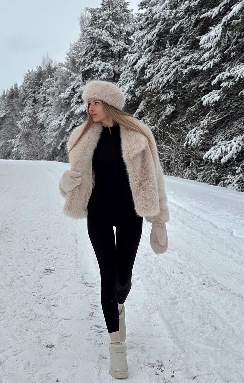 Luxuriöser Kunstfuchspelzmantel, modische Winterjacke für Damen mit übergroßem Revers – weicher und flauschiger Kunstpelzmantel, eleganter Pendlerstil, Beige_voghion.com