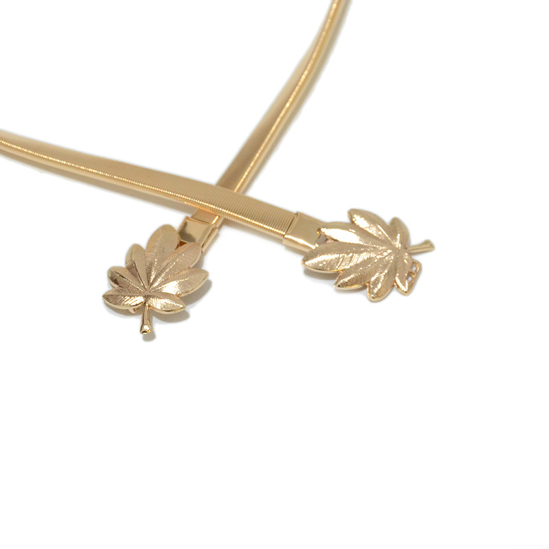 Modischer und trendiger neuer Gürtel, elastische Taillenkette aus Metall für Damen, Schnallengürtel mit goldener Muscheldekoration_voghion.com