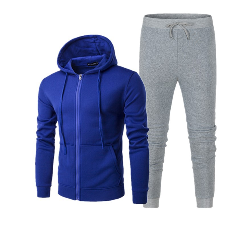 Pomlad Jesenski Style Zadrga s Kapuco Casual Prazen Pulover Moški in Ženski Pulover Set Plus Plišasti Plašč Moda_voghion.com